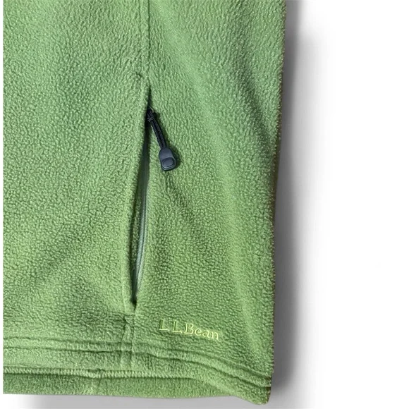 Vintage 1990s LL Bean Polartec Pea Green Fleece Sweater Vest 90s Men's L ALA7 - Picture 2 of 6